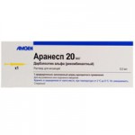 Аранесп, раствор для инъекций 10 мкг 0.4 мл 1 шт шприцы