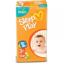Подгузники, Pampers (Памперс) 4-9 кг р. 3 16 шт слип энд плей миди ромашка