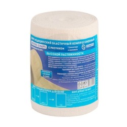 Бинт эластичный компрессионный Интекс-Смарт высокой растяжимости с рисунком (с индикатором давления) с 2 фиксаторами р. 3.0мх10см