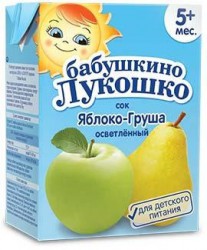 Сок Бабушкино лукошко яблоко груша осветленный с 5 мес 200 мл