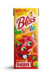 Сок Bliss Smile вишня без сахара для детей старше 3 лет 200 мл тетрапак