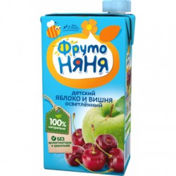 Сок Фрутоняня яблоко вишня осветленный с сахаром нектар с 3 лет 500 мл